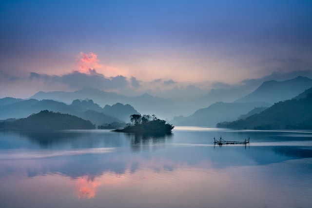 mountains and water